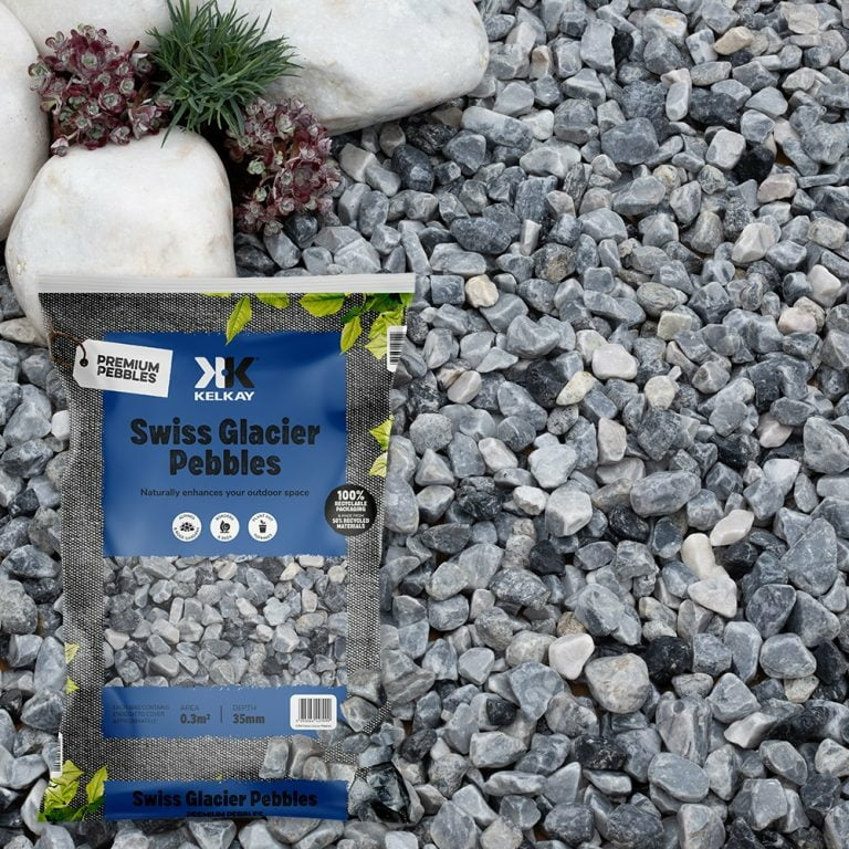 Kelkay Swiss Glacier Pebbles – 20kg Decorative Garden Pebbles