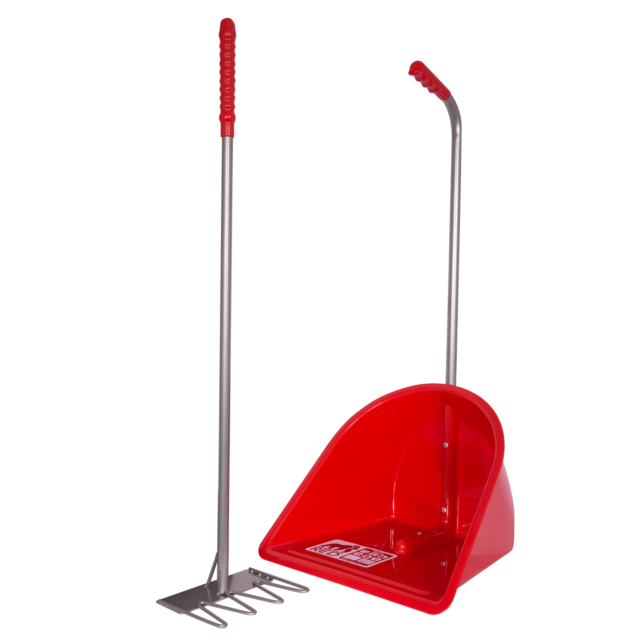 Red Gorilla Traditional Tidee Stable Fork with Rake, Red