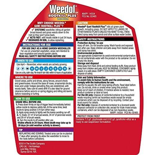 Weedol Rootkill Plus Weedkiller Gun! Ready-to-Use 1L – Fast Action Systemic Weed Control