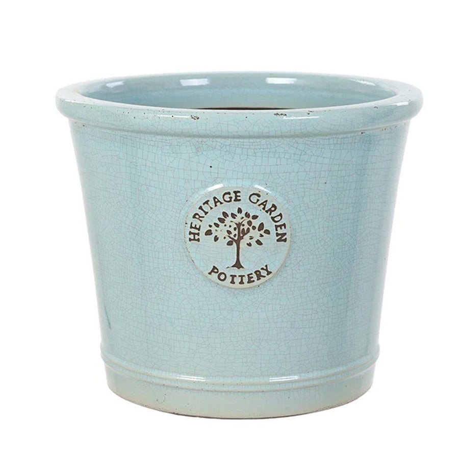 Woodlodge 26cm Green Crackle Heritage Glazed Pot - Animall