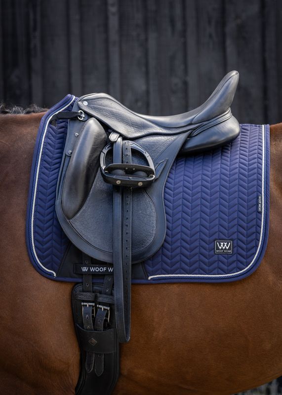 Woof Wear Herringbone Dressage Saddle Pad in navy
