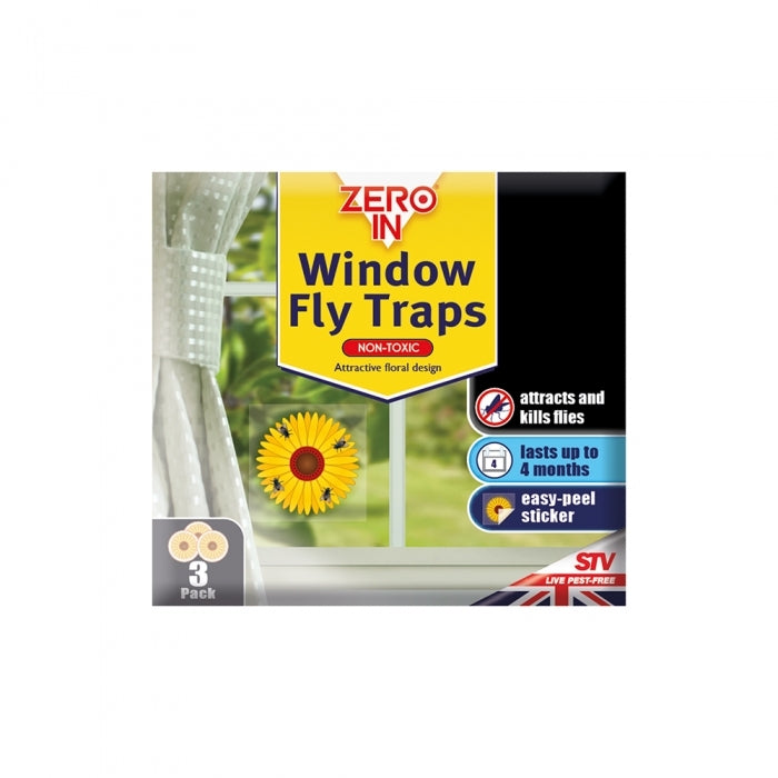 STV Zero In Window Fly Sticker 3 Pack Fly Trap Window Stickers Insect Control